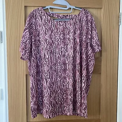 Dash Pink Snakeprint T-shirt Size 22 With Crossover Feature On Back BNWT • £4