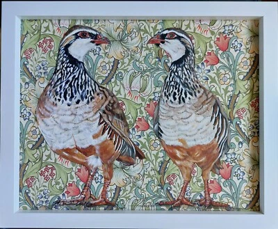 Original Wild Large Partridg Picture Painting William Morris Art Nouveau Fabric  • £50