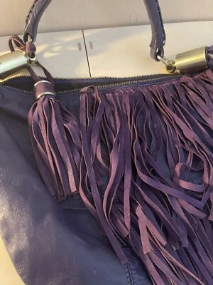 £25 • Buy Reiss Purple Fringe Bag