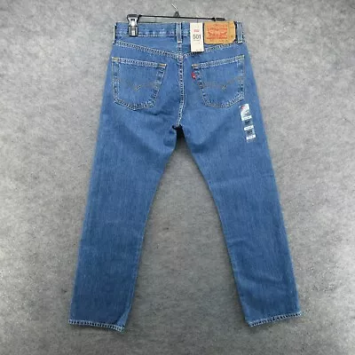 Levis Jeans Mens 30x30 Blue 501 Straight Button Fly American Medium Denim • $39.99