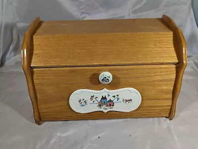 Vintage International Stoneware Heartland Wooden Bread Box • $35