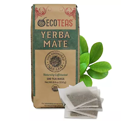 Unsmoked Yerba Mate Tea Bags - Hi Caf Tea - Organic - 100 Tea Bags 8.8 Oz • £32.42