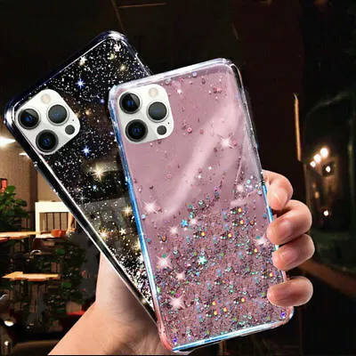 £3.29 • Buy GLITTER STARS CASE For IPhone 14 13,11,12,XR,Pro Max,SE,8 Plus,BLING Phone Cover