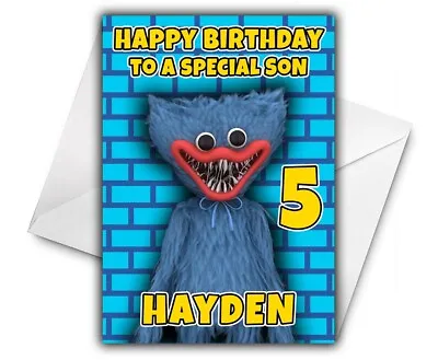 HUGGY WUGGY Personalised Birthday Card - Huggy Wuggy Birthday Card - Huggy Wuggy • £2.99