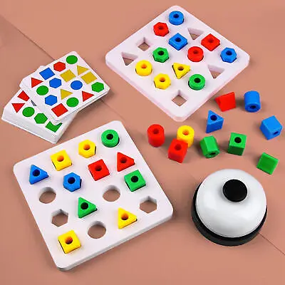 $19.45 • Buy Montessori Shape Puzzle Geometric Shape Peg Puzzles Toy 2 Player Knob Puzzle