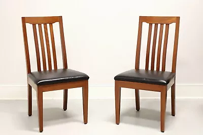 ROBERT BERGELIN Custom Solid Cherry Mission Dining Side Chairs - Pair A • $795