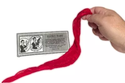 Vintage HANKY ROPE Magic Trick Stiff Changes To Red 15  Silk Scarf Easy Beginner • $9.89