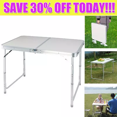 4FT Folding Table Adjustable Height Aluminium Portable Camping Party BBQ • £23.09