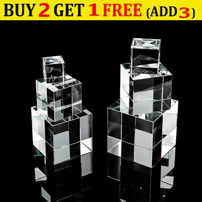 For Jewelry Ring Display Showcase Clear Acrylic Cube Solid Display Case Block • £5.29