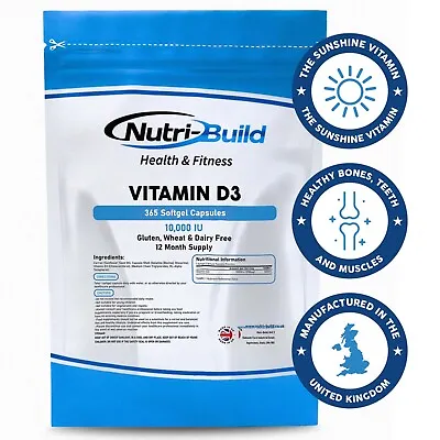 £7.99 • Buy Vitamin D3 10000iu High Strength 365 Soft Gel Capsules Vitamin D 10,000iu Vit D3