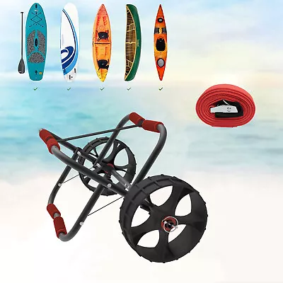 Folding Kayak Canoe Boat Carrier Dolly Trailer Tote Trolley Transport Cart Wheel • $44.96