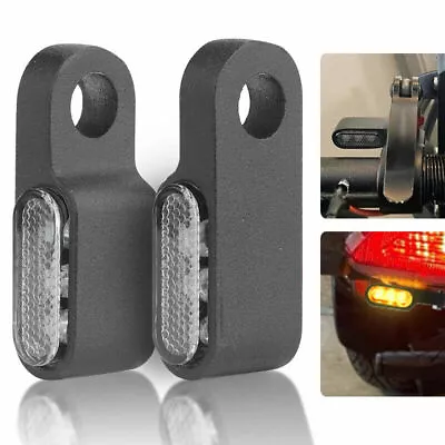 2X Mini LED Motorcycle Turn Signal Indicator Amber Blinker Light Lamp Black 12V • $12.99