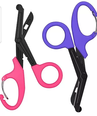 Meuut 2-Pack Trauma Shears Medical Scissors With Carabiner-7.5 Pink Purple  • $12.99