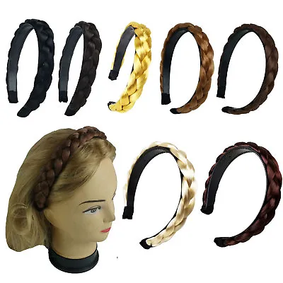 Hair Headband Braided Plaited Headband Synthetic Hairband For Women Girls • $6.99