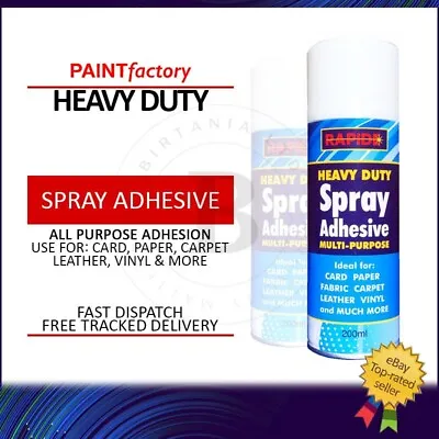 Heavy Duty Adhesive Spray Aerosol Glue Tape Crafting Upholstery Leather 300ml • £6.99