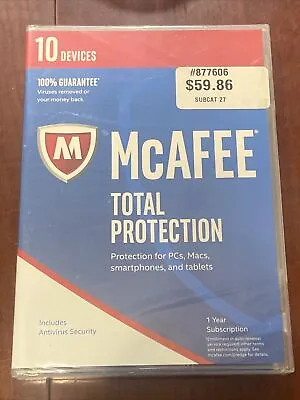 MCAFEE Total Protection 2021 - 10 Devices - 1 Year - Factory Sealed • $31.15