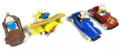 Lot Of 4 1982 Vintage Smurfs ERTL DieCast Car Smurfette Gargamobile Aero-Smurf • $19.49