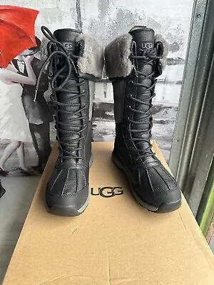 UGG Adirondack Boots Tall III Black Grey Waterproof Women's Size 7 W/1095142 • $117