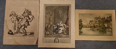3 Old French Lithography Print Size  Approximately 14x9  Each • $44.76