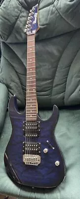 Electric Guitar Gio Ibanez GRX90-TBB HSH Blue Quilted Top SN J070558002 • $534