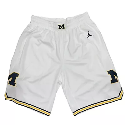 Air Jordan Michigan Wolverines White Basketball Shorts Size Lrg NWT CD3167-100 • $79.99