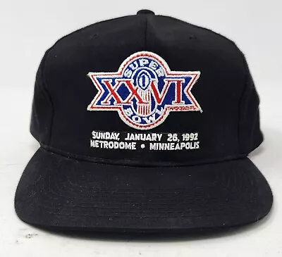 Vintage Super Bowl XXVI Hat 1992 Metrodome Minneapolis MN New Era Cap Black • $29.99