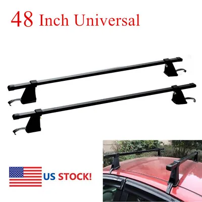 48  Adjustable Aluminum Black Car Top Roof Rack Cargo Luggage Carrier Cross Bar • $69.22