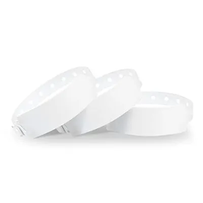 White Plastic Wristbands 100 Pack - Colored Wristbands For Events Vinyl Wrist... • $21.15