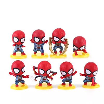 8pcs Q Posket PVC Cute Spider-Man Action Figure Toy Cake Toppers Decoration • £8.59