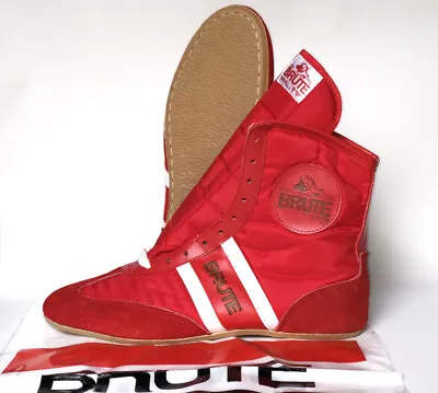 ~NEW~ Vintage BRUTE Wrestling Shoes Size 10 (1980’s?) Red White RARE • $513