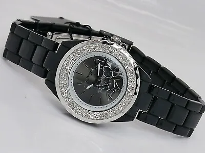 New Ed Hardy 1117-bk Royale Black Dial Steel Womens Watch Crystals • $44.99