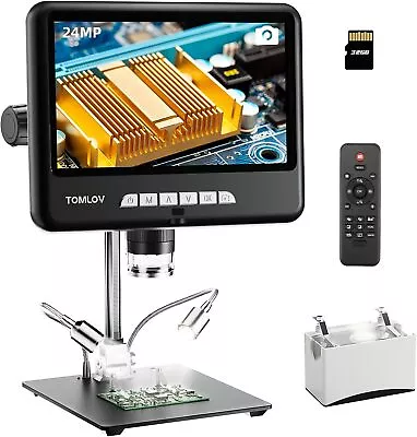 TOMLOV DM402 Pro 2K Video HDMI Digital Microscope 10  1200x 25MP Coin Magnifier • $159