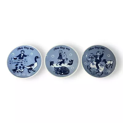 Porsgrund Mors Dag Mother’s Day 5  Plate Set Of 3 1971 1973 1974 Norway • $19.99