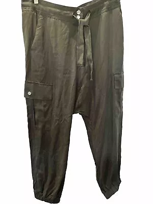 Decjuba Bottle Green Drop Crotch Pants. Size 14. • $35