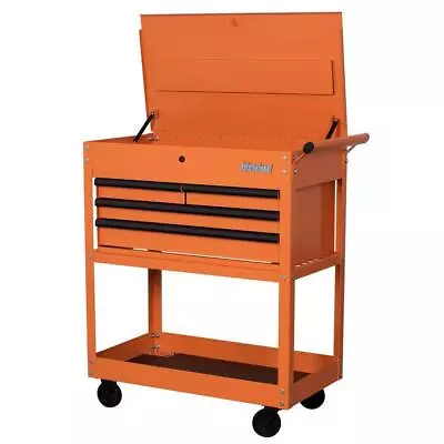 International Tool Cart 39.1 X33 X18  4-Drawer Orange W/Handle+Wheels Heavy Duty • $346.66