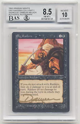 Graded Gold Signed Erg Raiders (Light) BGS 8.5 BAS 10 Arabian Nights 1993 MTG! • $200