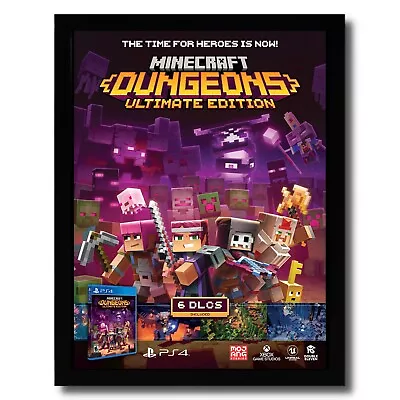 2022 Minecraft Dungeons Framed Print Ad/Poster PS4 Xbox Switch Game Promo Art • £53.50