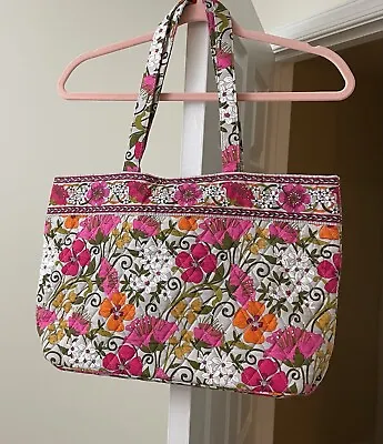 Vera Bradley Floral Garden Magnetic Tote Bag Pink Orange Bohemian Gypsy Style • $18.74