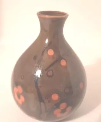 Vintage OMC Otagiri 4  Small Vase Made In Japan Olive And Orange Floral • $9.79