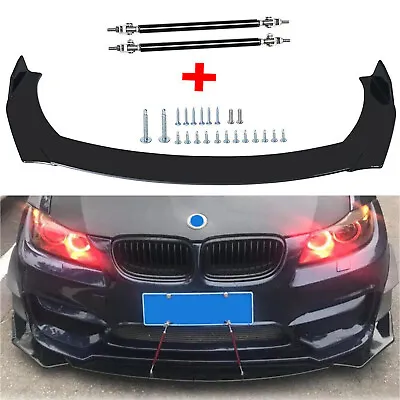 For 3 Series E30 E46 Car Front Bumper Lip Spoiler Splitter Body Kit Glossy Black • $39.99