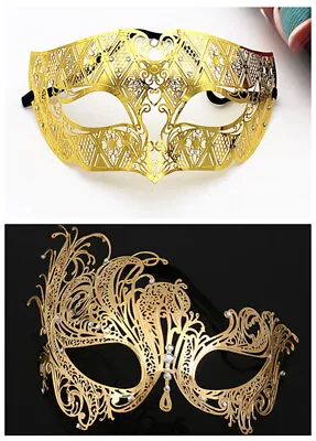 SN-A1-1  Men Women Masquerade Eye-Mask Venetian Costume Party Accessories Gold • $11.57