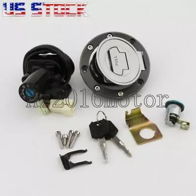 Silver Ignition Switch Fuel Gas Cap Seat Lock With Keys For Yamaha YZF R1 R6 US • $27.47