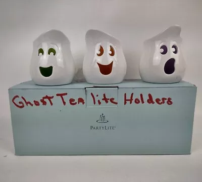 PartyLite Ghouly Tealight Holder Trio Box P9063 Halloween Ghost Decorations  • $45.51