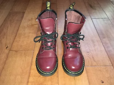 Dr. Martens 1460 Cherry Red Oxblood 8-Eye Smooth Leather Boots Docs Women Size 7 • $39.99