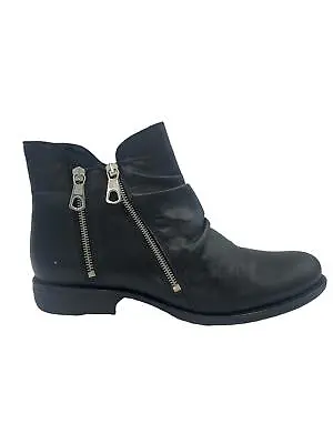 Miz Mooz Leather Wide Width Zipper Ankle Boots Logic Black • $59.99