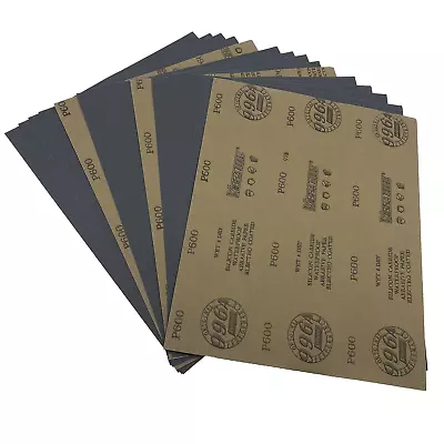 600 Grit Wet Dry Sandpaper 9 X 11 Inch Sanding Sheets 15PCS Premium Silicon Ca • $18.97