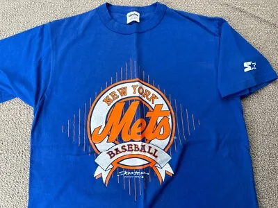 New York Mets Shirt Starter Blue Orange Baseball Jersey Jacket Hat 90s VTG • $31.49