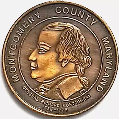 1976 Bicentennial Commemorative Medallion Montgomery County Maryland 1.5  • $11.99