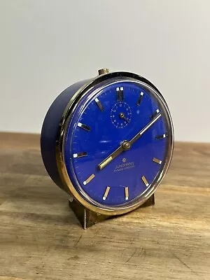 Vintage Junghans Trivox-Silentic Wind Up Alarm Clock - Blue - Made In Germany • $59.99