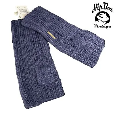 Michael Kors Womens Fingerless Gloves Arm Warmers Knitted Fabric Navy One Size • $37.99